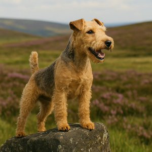 Lakeland Terrier guarding the moor