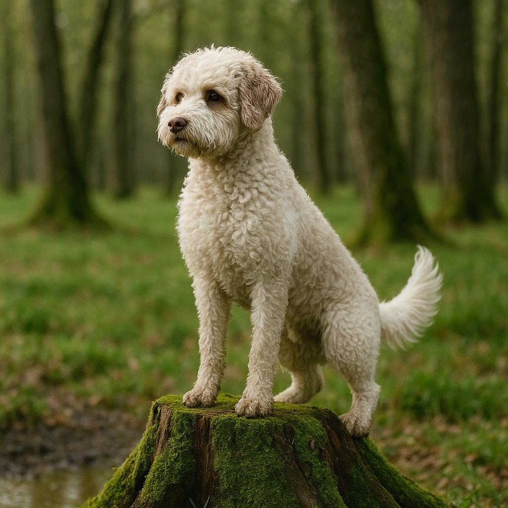 Regal Lagotto Romagnolo surveys forest.
