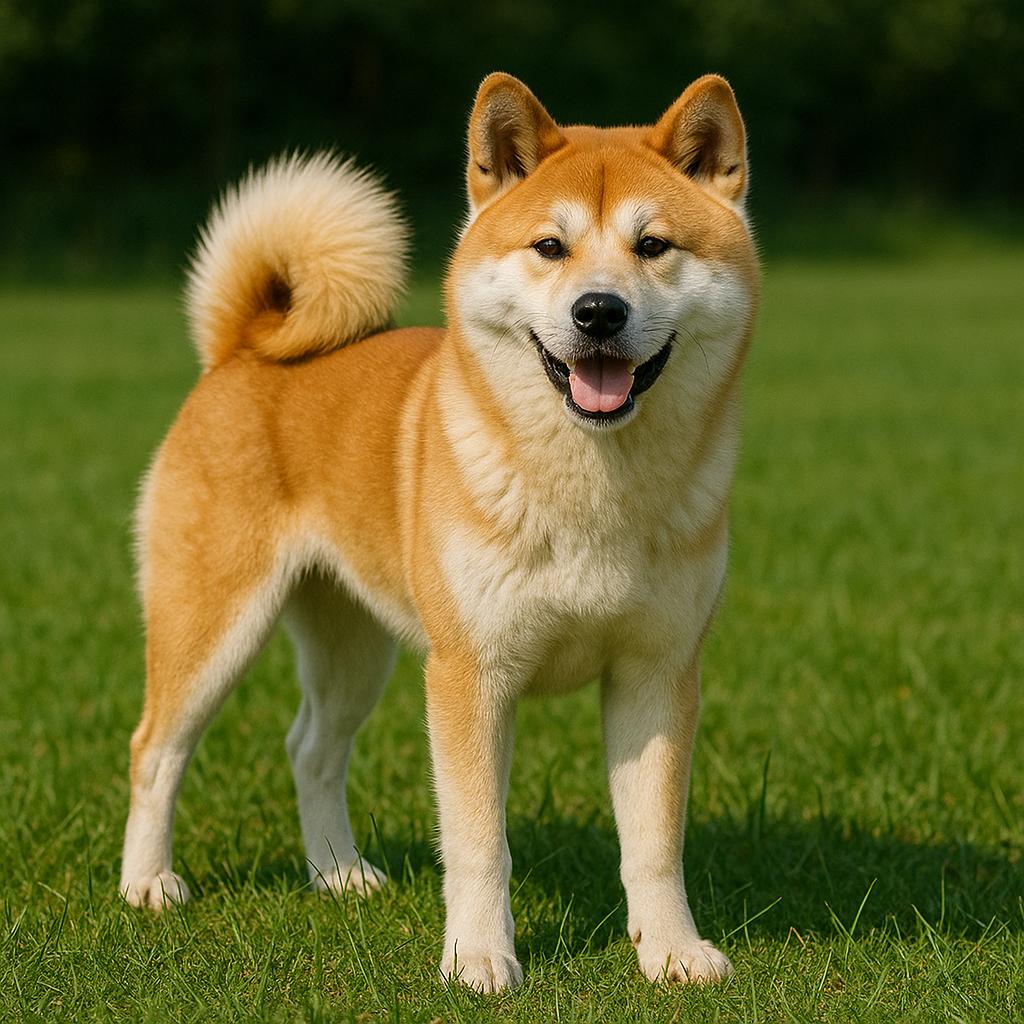 Japanese Akita Inu in field