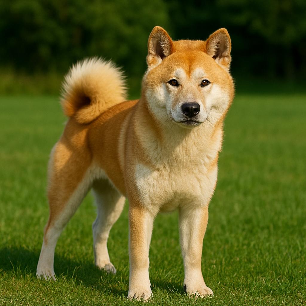 Japanese Akita Inu outdoors poised