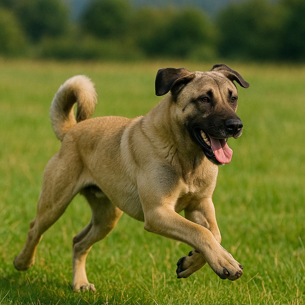 Kangal sprinting across field