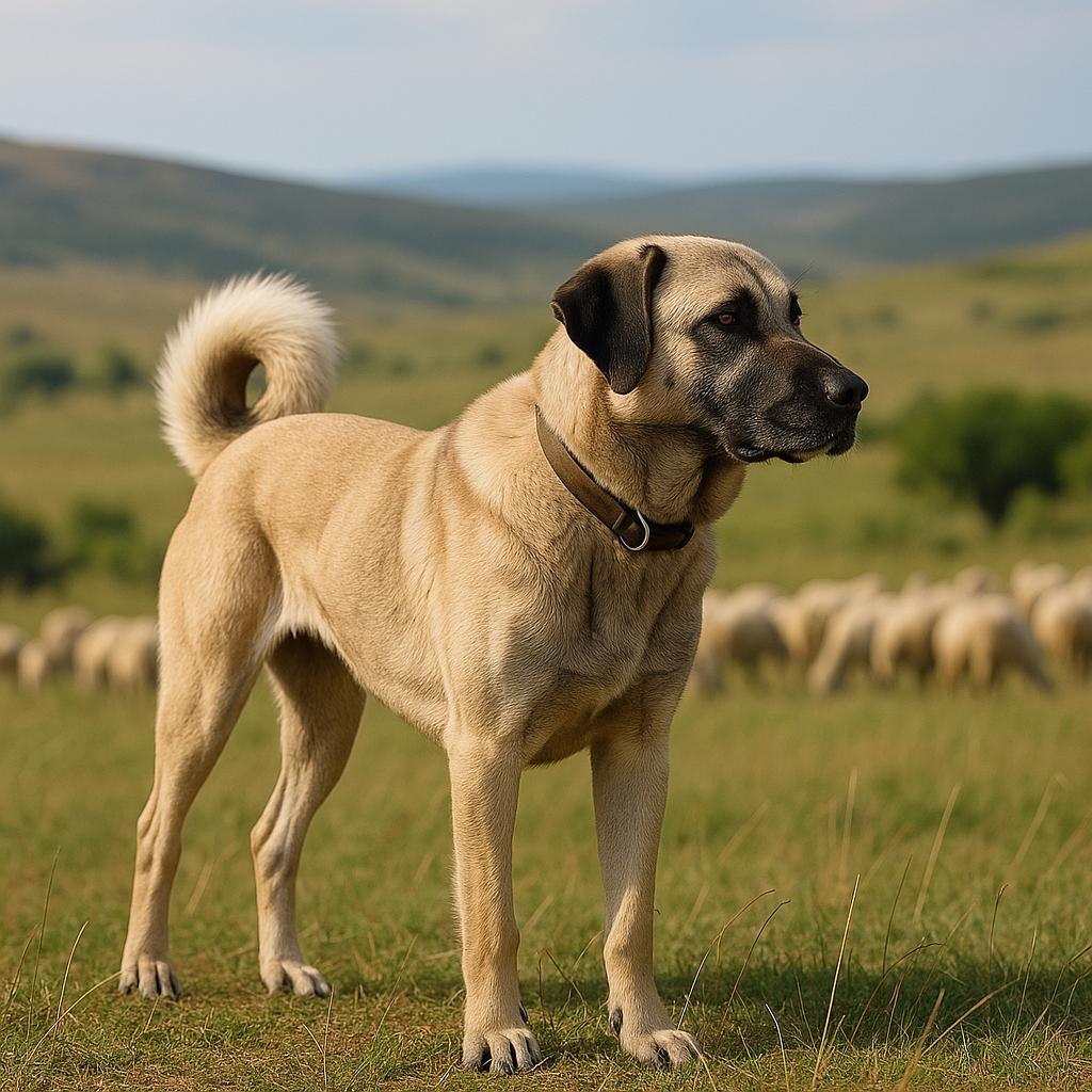 Alert Kangal watches over flock.