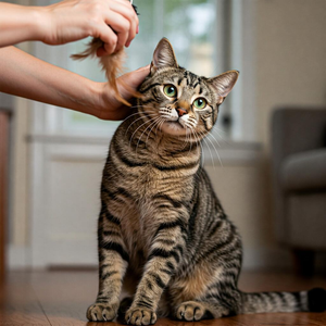 The American Bobtail cat is a unique and playful breed known for its distinctive short, bobbed tail. This cat is affectionate, loyal, and enjoys interacting with family members. With its muscular build, expressive eyes, and tufted ears, the American Bobtail is both striking in appearance and charming in personality. It’s an active cat that loves engaging in playful activities, making it a wonderful companion for families and individuals alike.