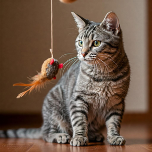 Playful American Wirehair cat with a distinctive wiry coat, showing loyalty and unique charm.