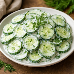 Refreshing creamy cucumber dill salad