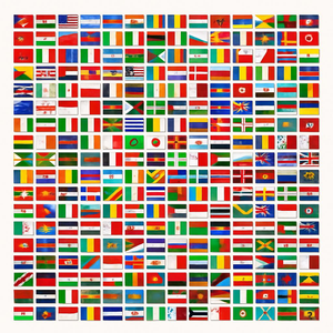 Colorful global flag grid
