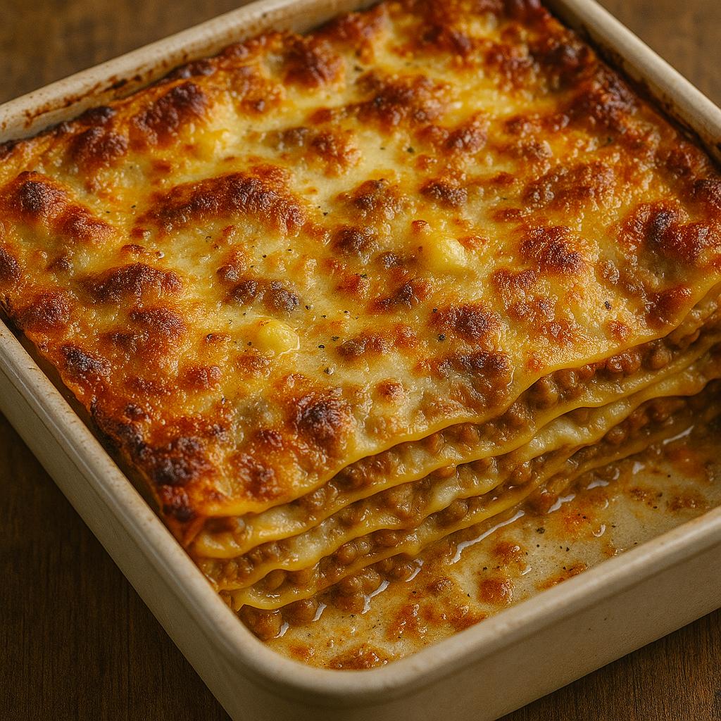 Rich layered pasta bake
