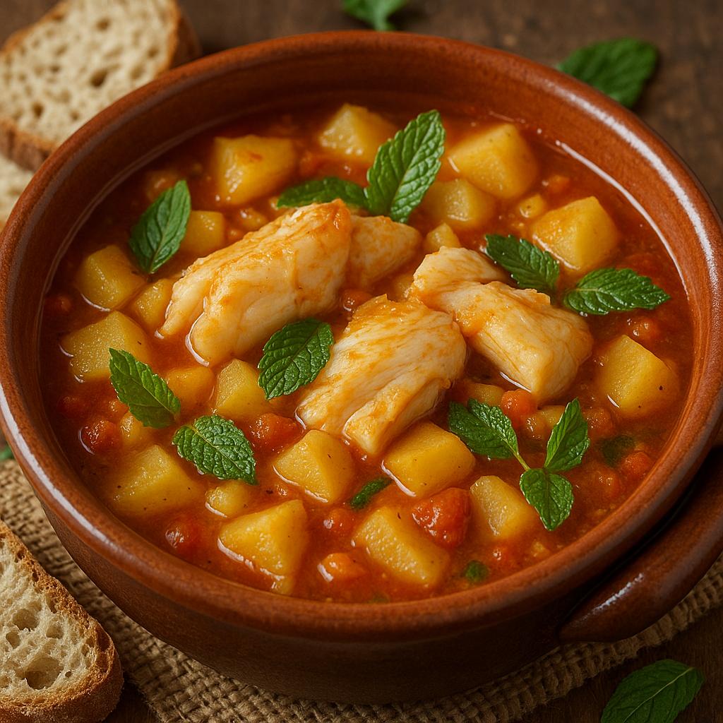 Salt cod tomato stew warmth