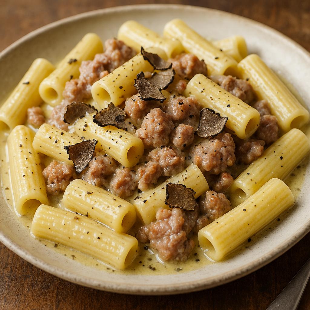 Rustic creamy sausage pasta pleasure