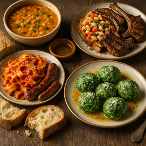 Rustic Umbrian feast spread