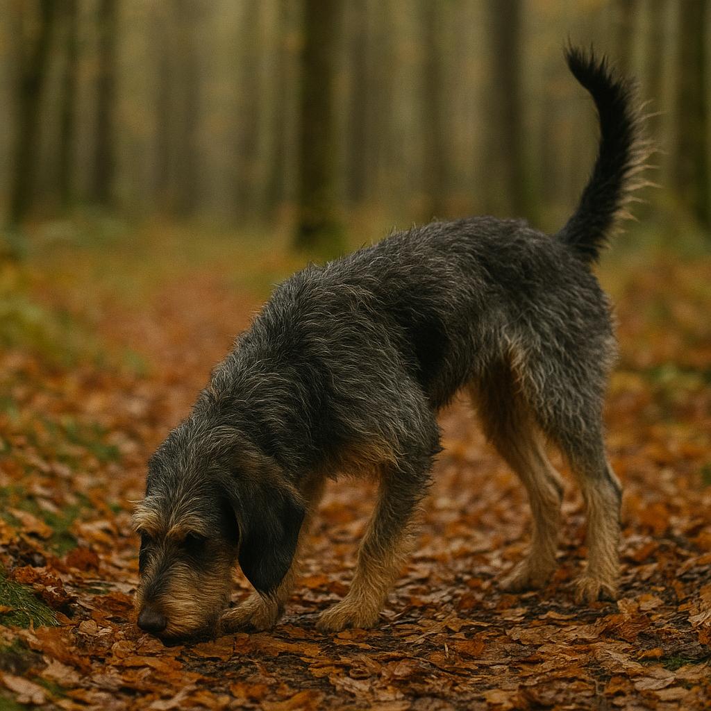 Nivernais Griffon twixt mists roam