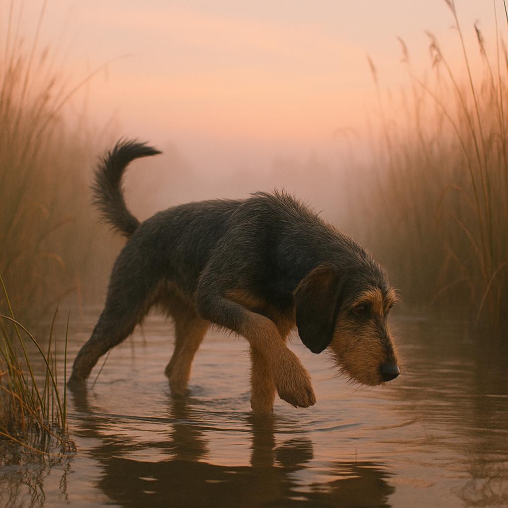 Nivernais Griffon drifts autumn hush