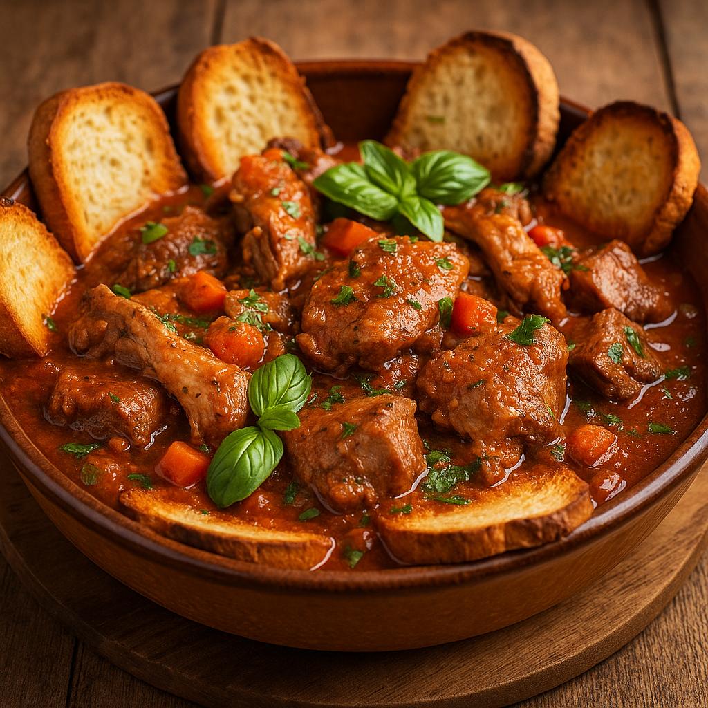 Hearty mixed meat stew delight