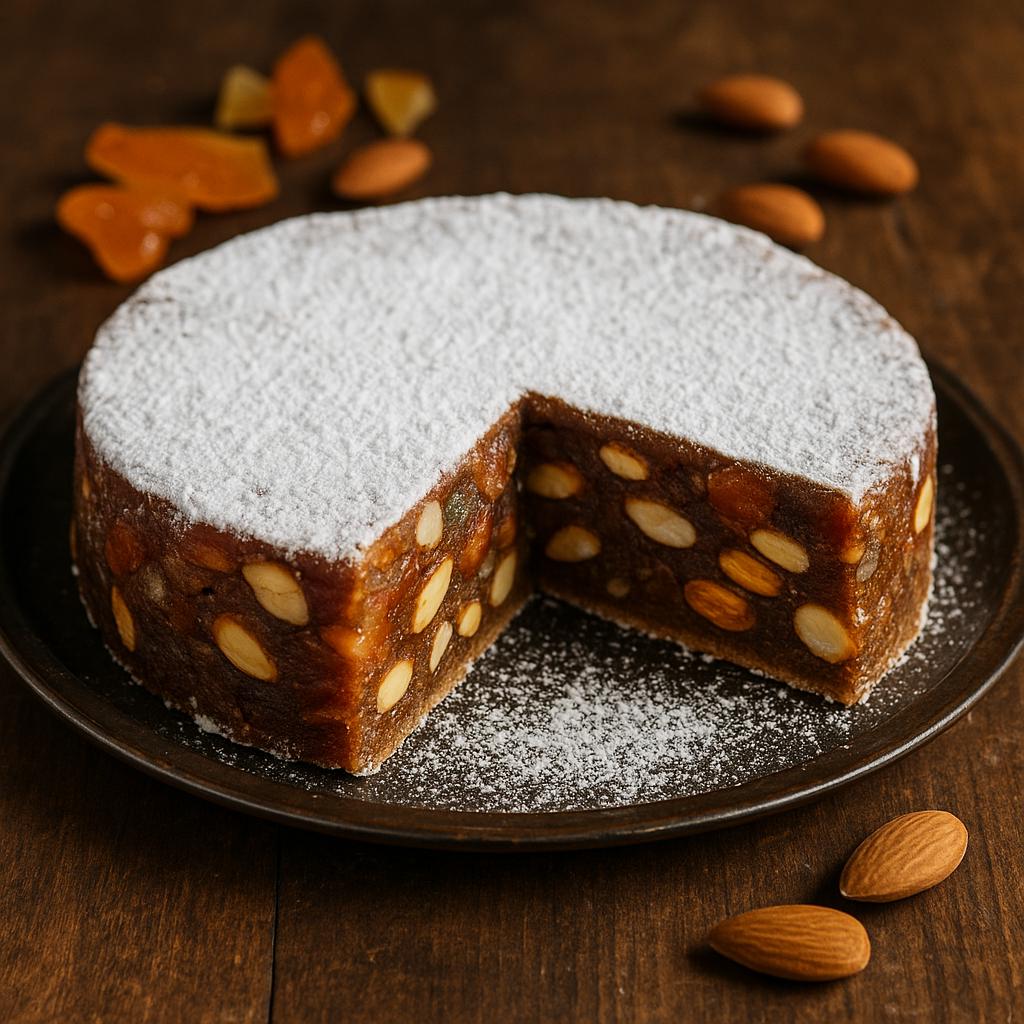 Dense spiced fruit and nut cake
