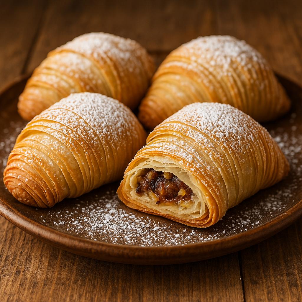 Golden sfogliatelle pastry shells