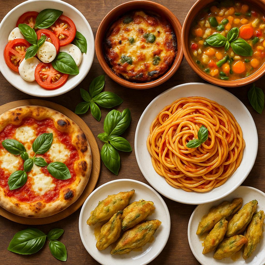Campanian dishes spread