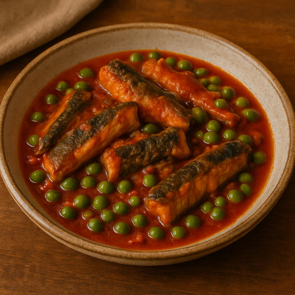  Earthy eel and pea stew