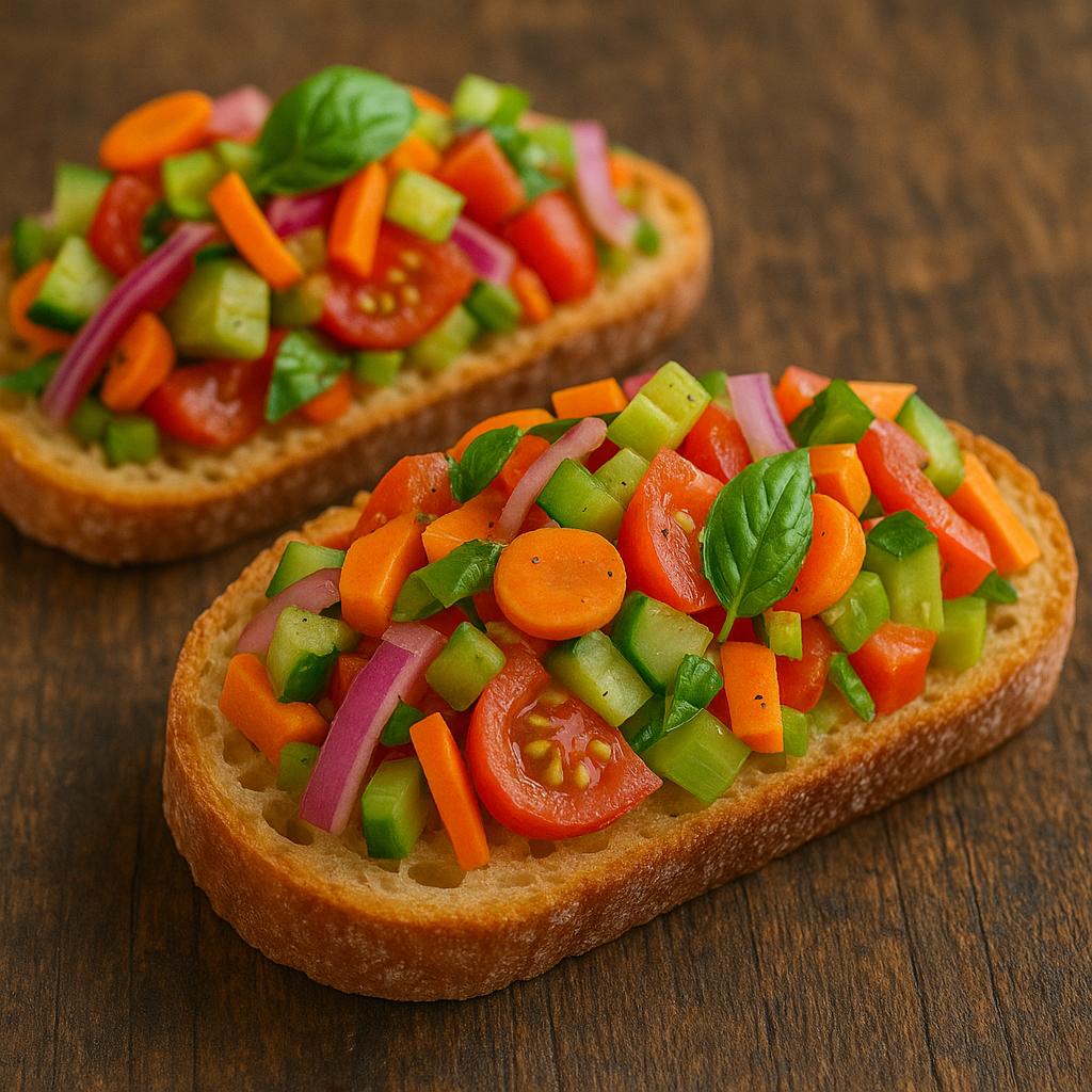 Bright garden bread salad