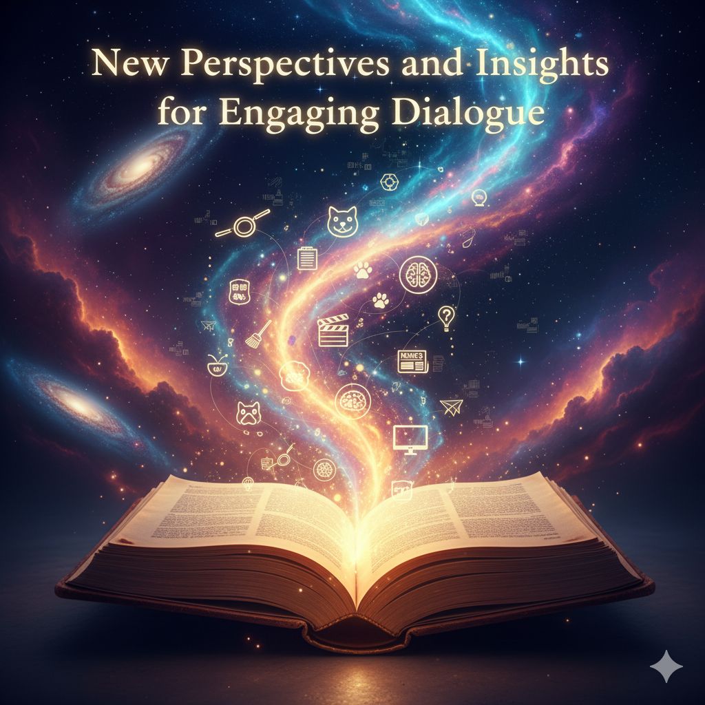 A vibrant collage of images representing a blog covering dog breeds, cat breeds, pet training, technology, cooking recipes, home care, interesting facts, life reflections, movies and TV shows, travel, and events. The images are diverse and balanced, with visual representations of each theme, including animals, gadgets, food, nature, and more.