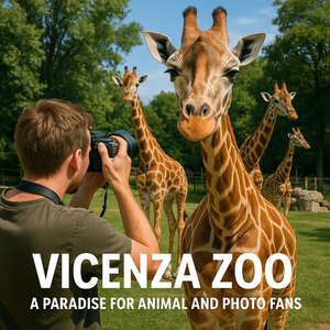 Wildlife enthusiasts photographing giraffes joyfully