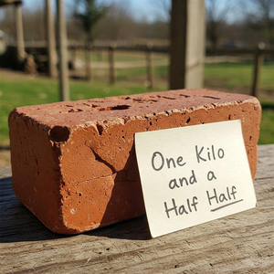 A photograph of a brick in a rustic setting.