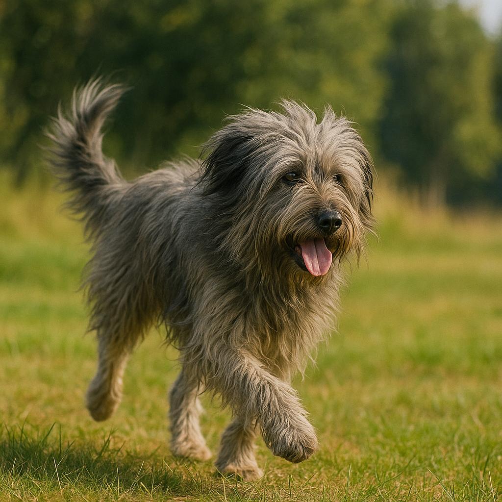 Catalan Shepherd trotting field