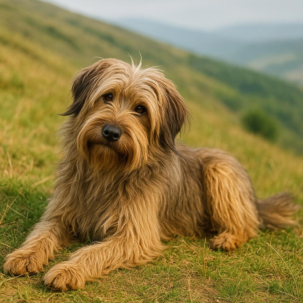 Catalan Shepherd trotting field
