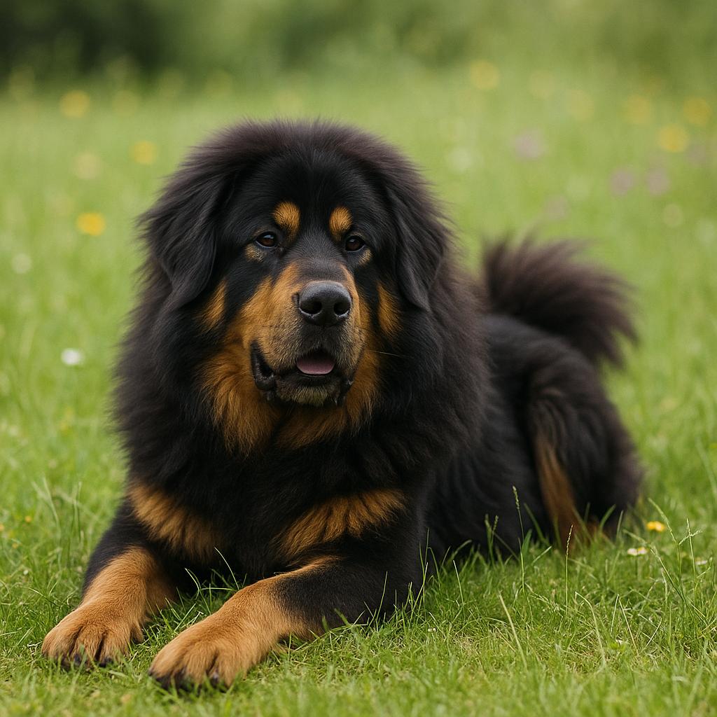 Tibetan Mastiff lying peacefully