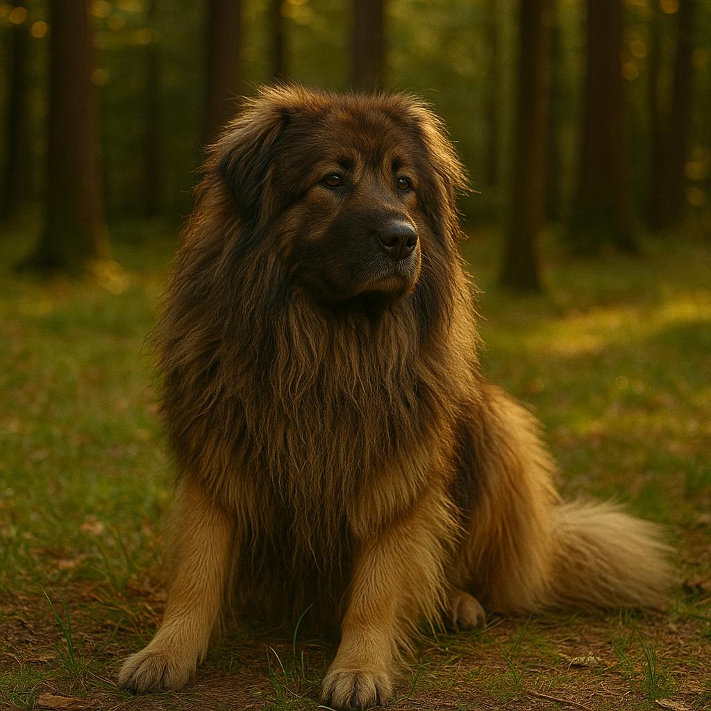 Majestic Caucasian shepherd, forest poise