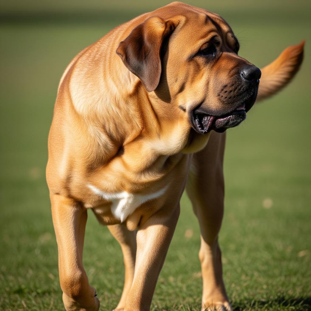 Spanish mastiff looking around