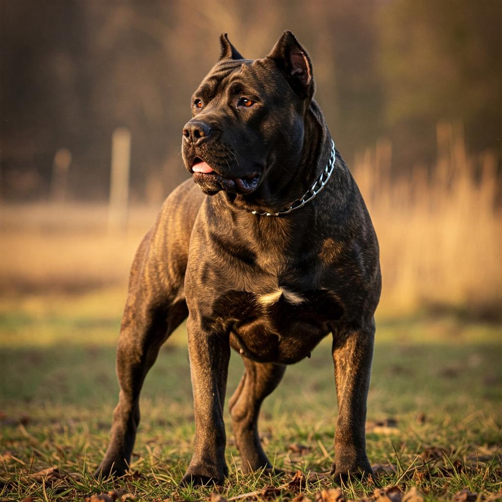 Alert Presa Canario with attentive gaze.
